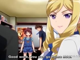 Blondin bystiga 3d animen visning stor tuttarna vid skola