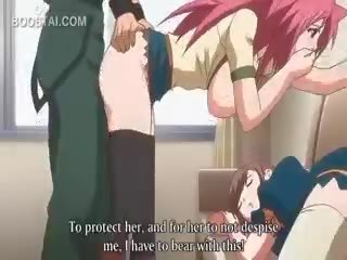 Kulay-rosas buhok anime cutie puke fucked laban sa ang wall